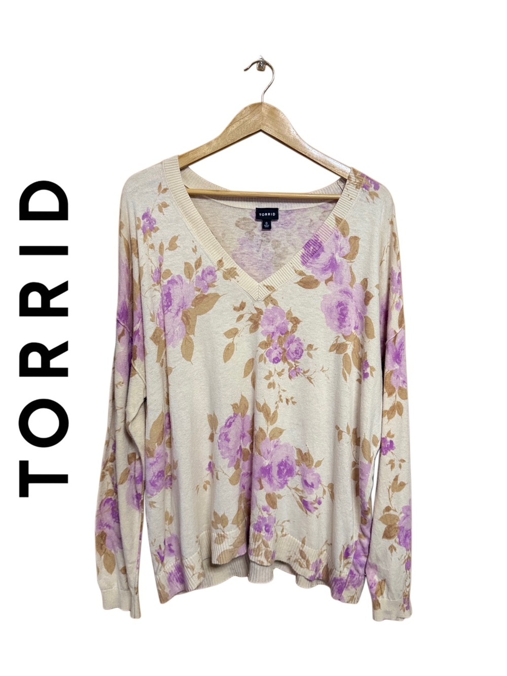 💜 RARE Torrid Floral Sweater Soft Knit Boho Whimsigoth Pastel Oversized 1X Fit 💜